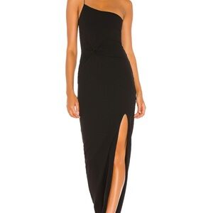 Nookie Black One-Shoulder Dress with Slit